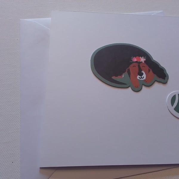 Handmade card. Any occasion card. Dog. Birthday card. Ref 308