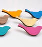 Painted Wooden Bird Brooch, various colours - Image 1
