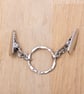 Silver circle sweater clip - Ring cardigan guard - Shawl or pashmina clasp - Image 6
