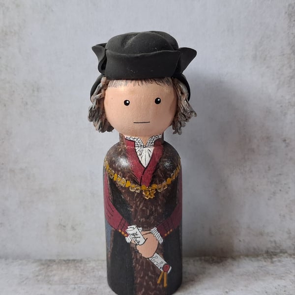 Thomas Cromwell Wolf Hall wooden peg doll