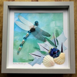 Maritime Meanderings, Beaded Dragonfly Box Frame