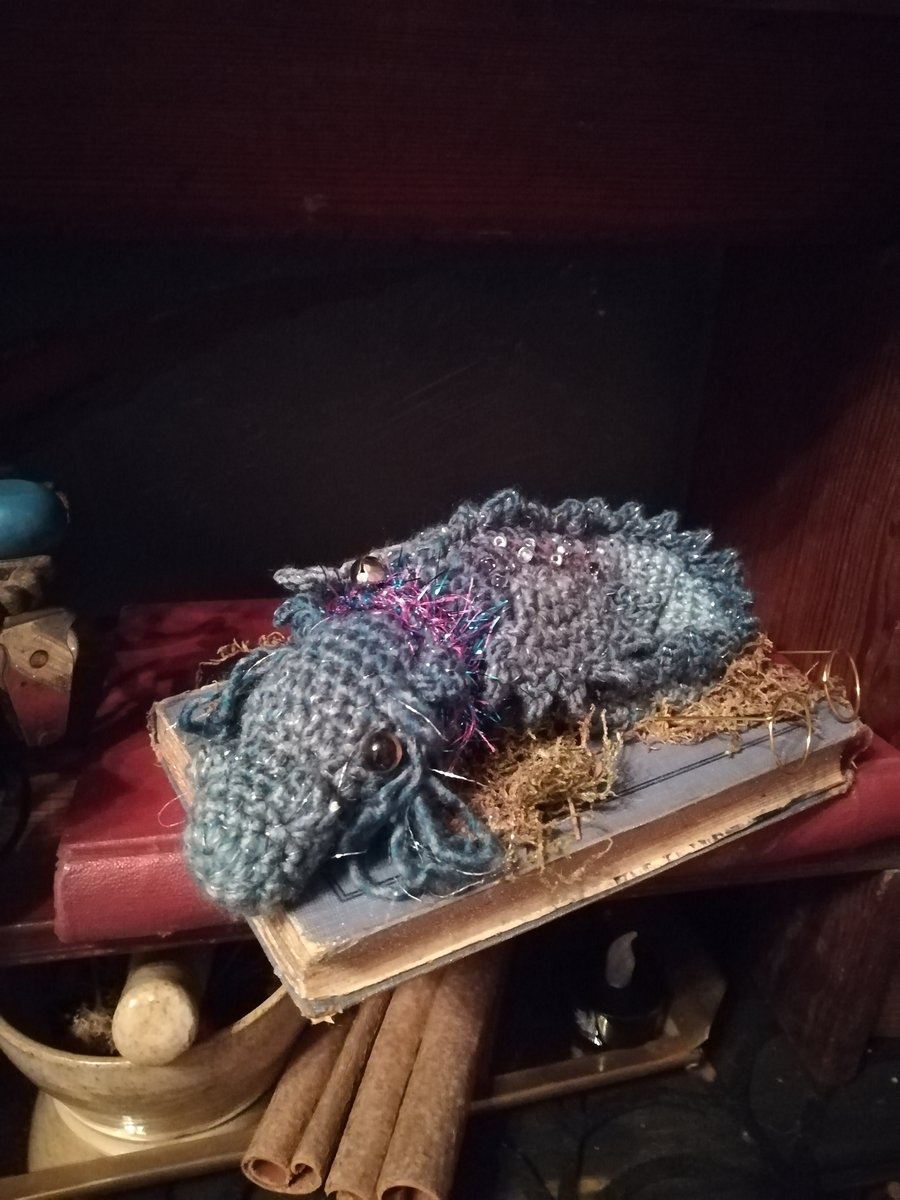Crochet Dragon Book Display Piece