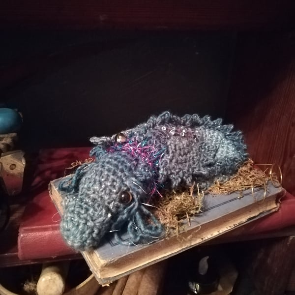 Crochet Dragon Book Display Piece