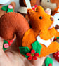 Felt Christmas Woodland Garland. Handmade set of 8 felt decorations. - Image 5
