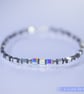 Bracelet sterling silver hematite and swarovski cubes unique handmade stretchy - Image 4