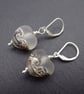 lampwork glass frosted heart earrings