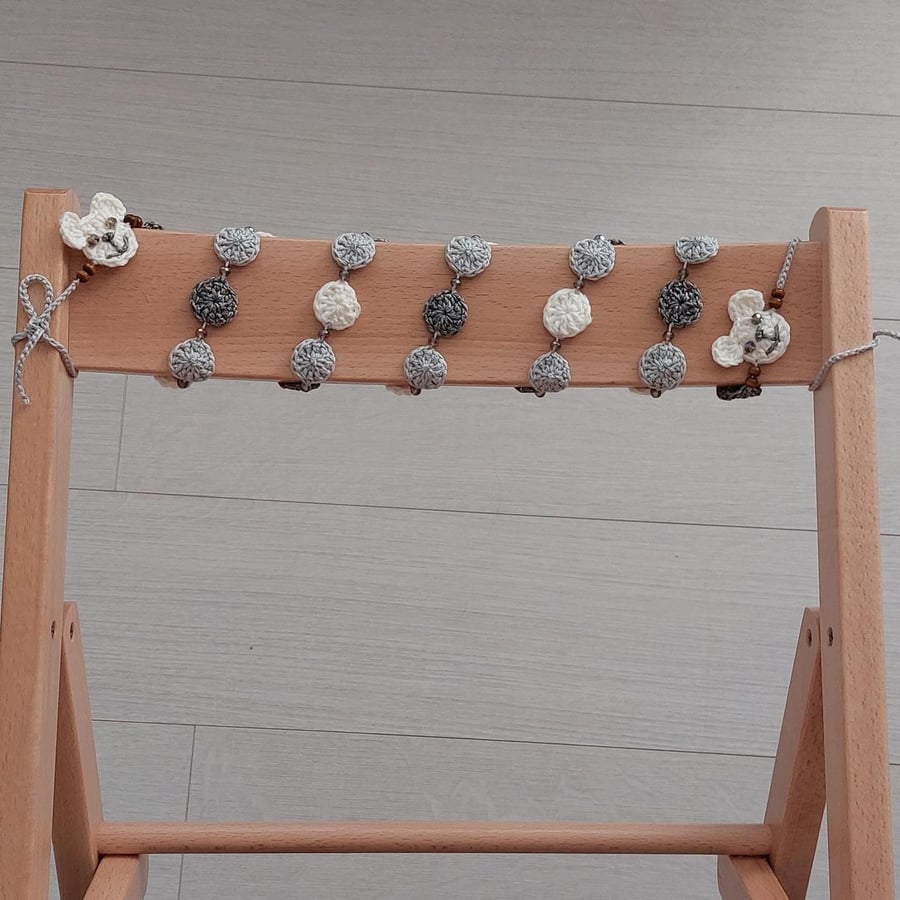 Crochet Circle Teddie Garland Handmade