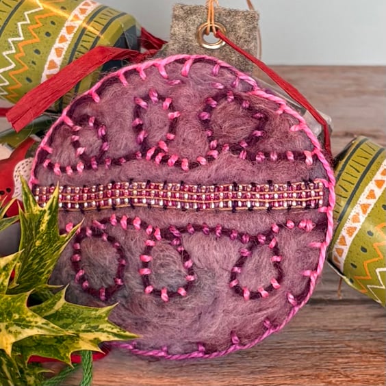 Felted Bauble - Purple