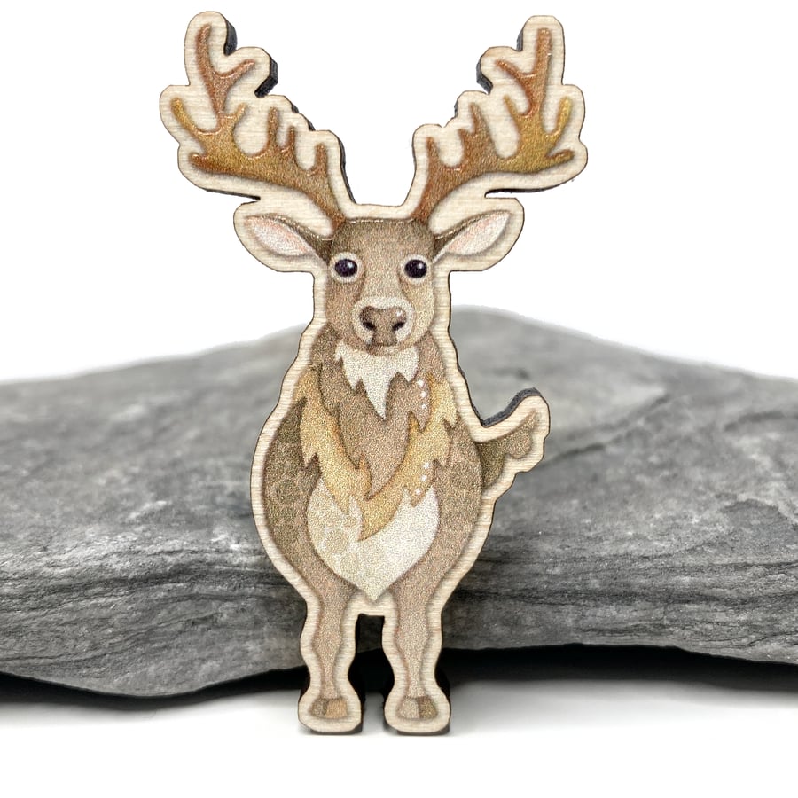 Stag Fridge Magnet - Maple Wood Magnet - Scottish Highland Gifts
