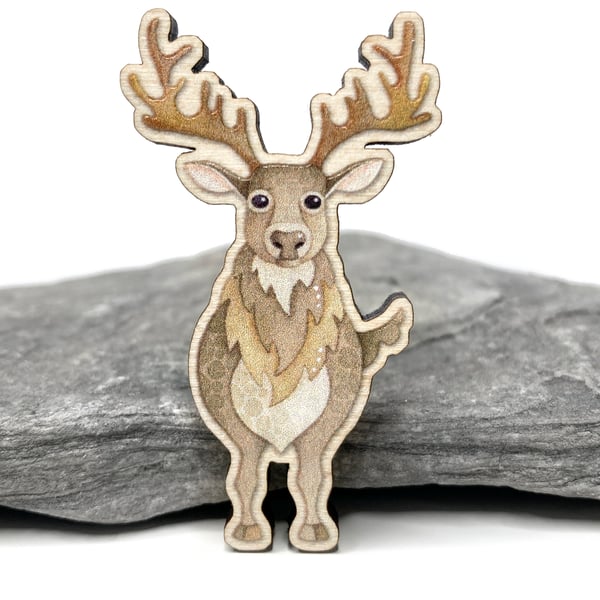 Stag Fridge Magnet - Maple Wood Magnet - Scottish Highland Gifts