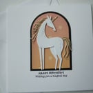 Happy Birthday - Wishing You a magical day - White and Gold Unicorn 