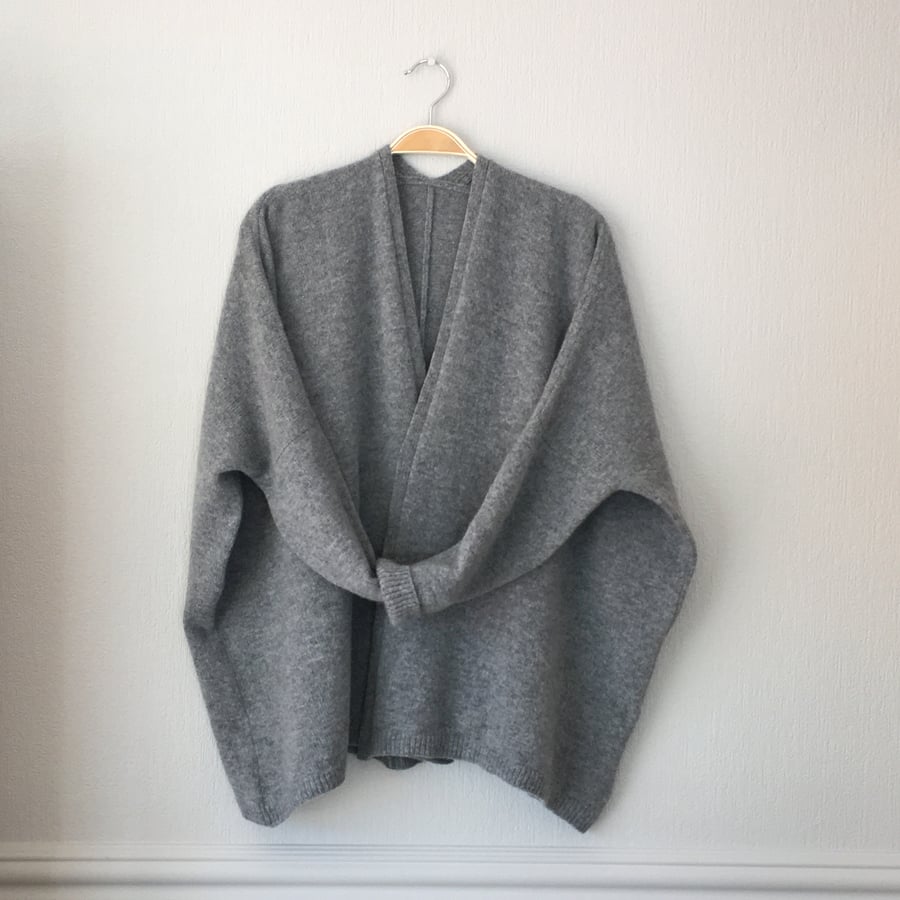 Cardigan - Uniform grey edge to edge boxy cardigan (no buttons) MADE TO ORDER