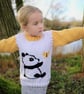 Aran Knitting pattern for girls with Panda and Butterfly Sweater and Mittens - Image 5