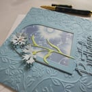 Beautiful Blue Floral Birthday Card 
