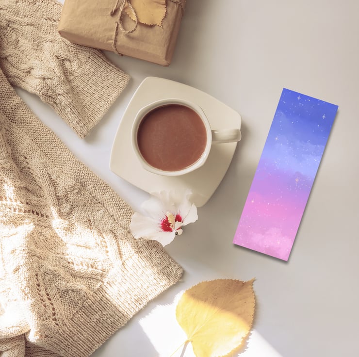 Sunset Gradient Bookmark – Pastel Pink and Blue - Folksy