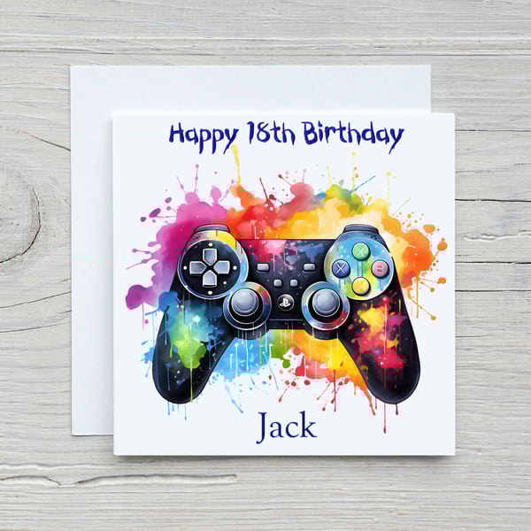 Game Controller Personalised Birthday Card