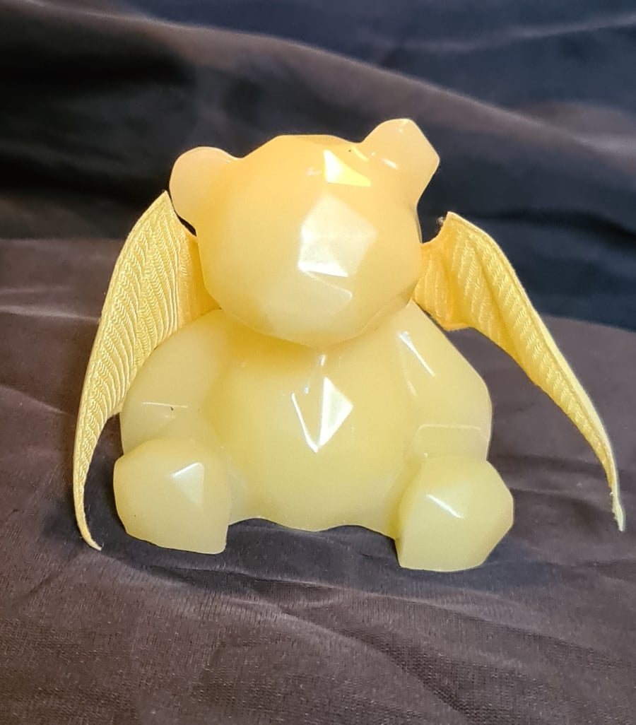 Bat-Bear - Resin Art Bear Figurine - Yellow - Sunbeam
