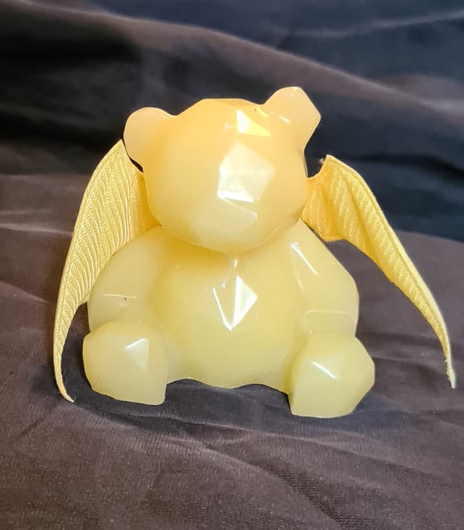Bat-Bear - Resin Art Bear Figurine - Yellow - Sunbeam
