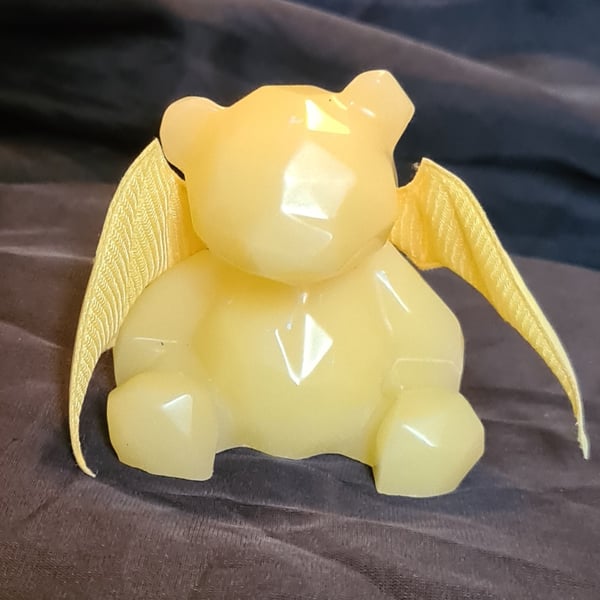 Bat-Bear - Resin Art Bear Figurine - Yellow - Sunbeam