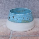 Handmade large cocker spaniel dog long ears water food bowl stoneware ceramic