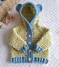 0-6 Months Teddy Bear Baby Cardigan with Hood – Baby Shower Gift - Image 1