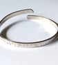 Sterling Silver  Open Bangle, bark pattern - Image 5