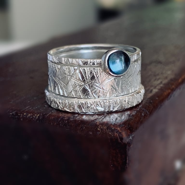 STERLING SILVER ScratchTopaz Ring, Handmade Urban Jewellery