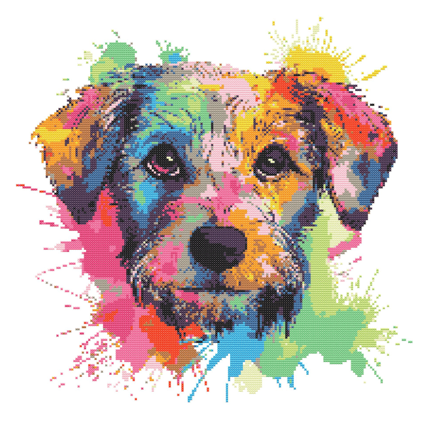 RAINBOW DOG  - Cross Stitch Pattern - Cross Stitch Chart