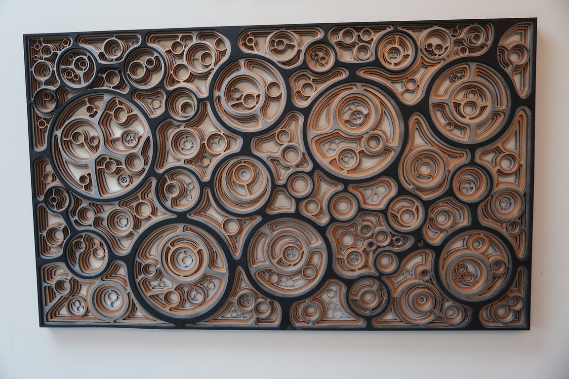 3D Wall art, Multi layered, Laser cut, Wood Carving , Geometric, Contemporary