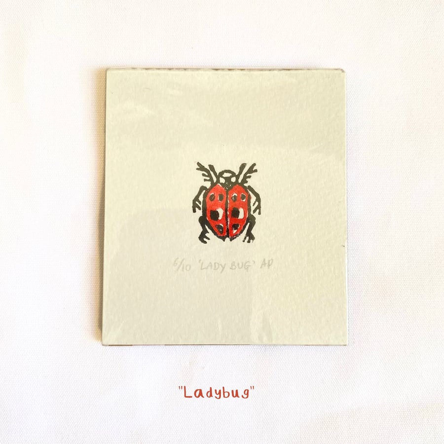 Ladybug - Original Lino Print 