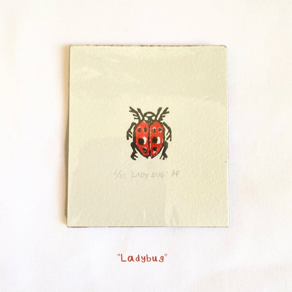 Ladybug - Original Lino Print 