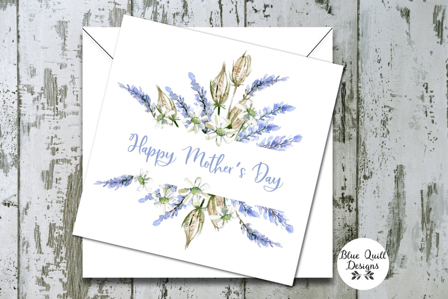 Mother's Day Card - Watercolour Print Lavender Arrangement