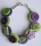 Purple and lime green button bracelet - Image 3