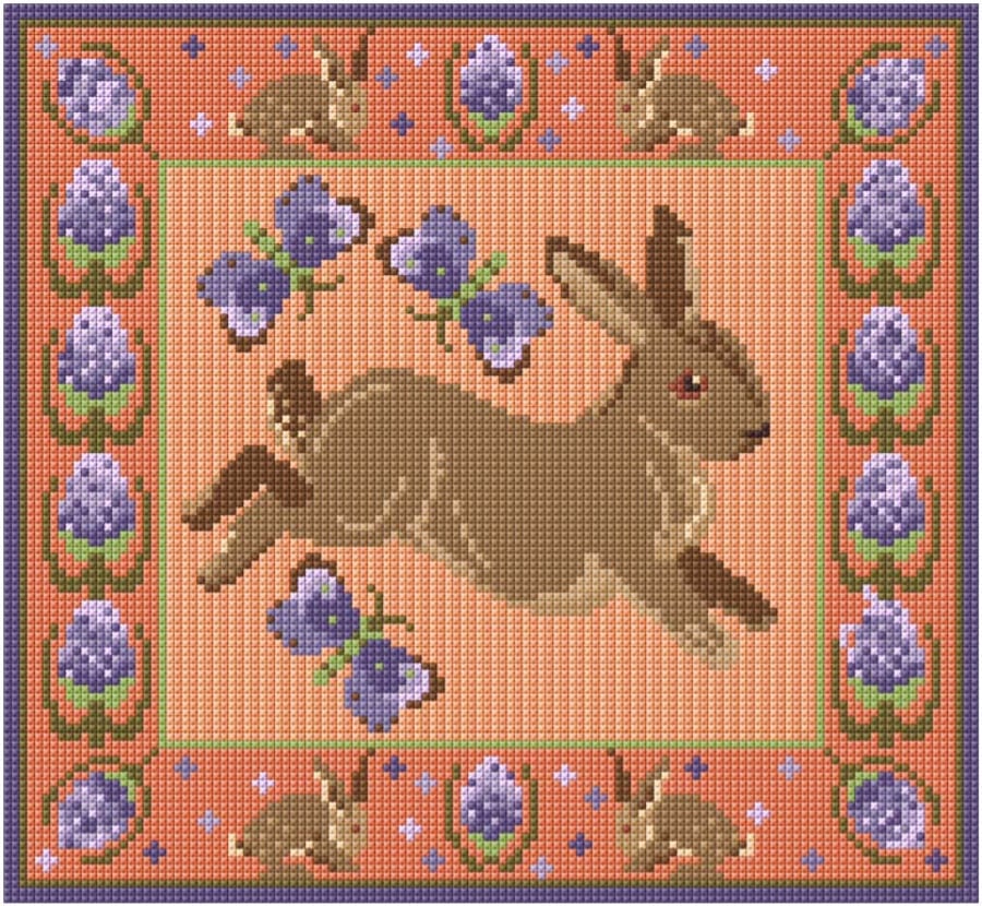 Teasel, Rabbit Tapestry Kit, Needlepoint, Cushion, Picture, Nursery