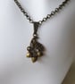 Acorns and Oak Leaf Bronze Tone Pendant Necklace - Image 2
