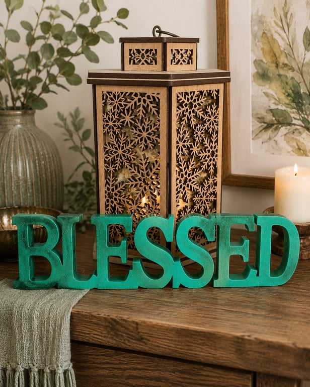 'Blessed' Resin Freestanding Ornament. A thoughtful gift