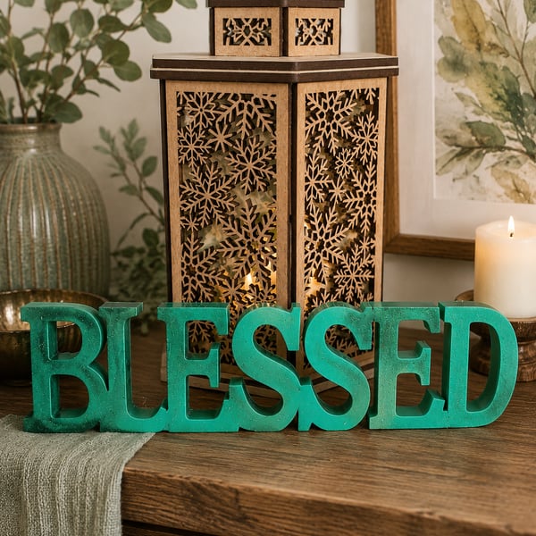 'Blessed' Resin Freestanding Ornament. A thoughtful gift