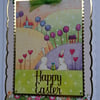 3D Luxury Handmade Card Happy Easter Cute White Bunnies Rabbits Easter Egg