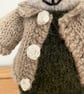 Small Hand Knitted Rabbit in Dress and Cardigan - Image 3