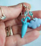 Rainy Day Umbrella and Rain Cloud Earrings, Kawaii Jewellery - Image 6