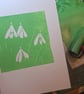 An original handprinted linoprint of snowdrops - Image 8