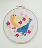 Colourful Birds Cross-Stitch Wall Art – Framed Home Décor