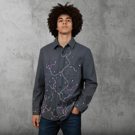 Men Jacket In Grey "The Growth Of Nature" One Of A Kind Grey Men’s Jacket Size M