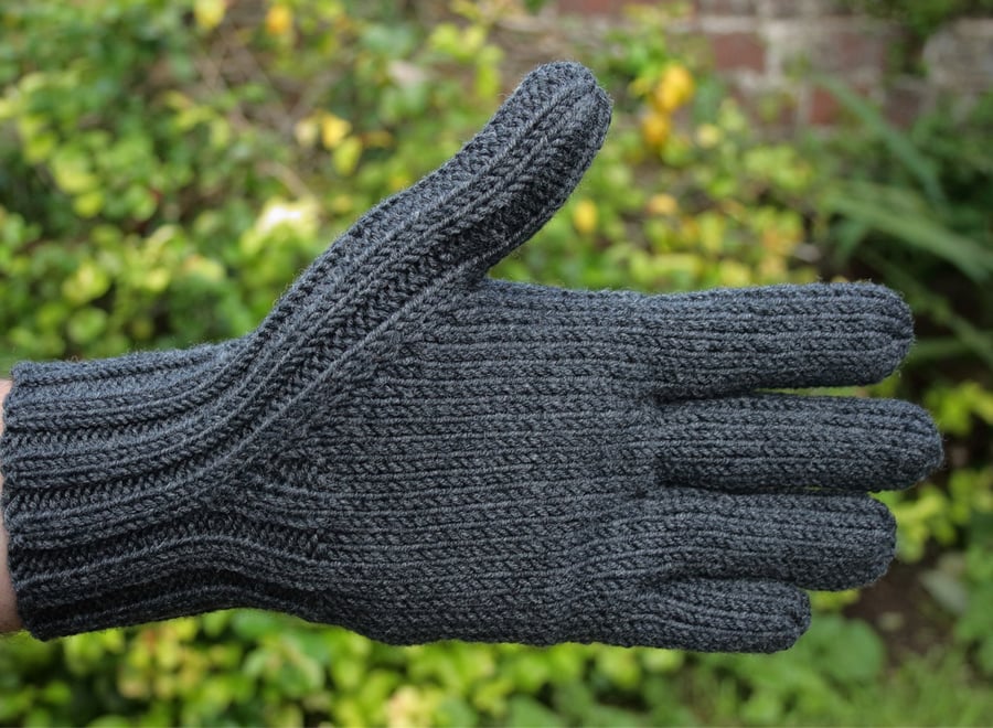 Men's winter gloves, merino wool, black, grey, navy blue, brown