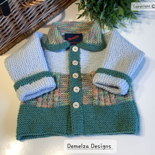Baby Boys Hand Knitted Jacket 9 - 18 months size