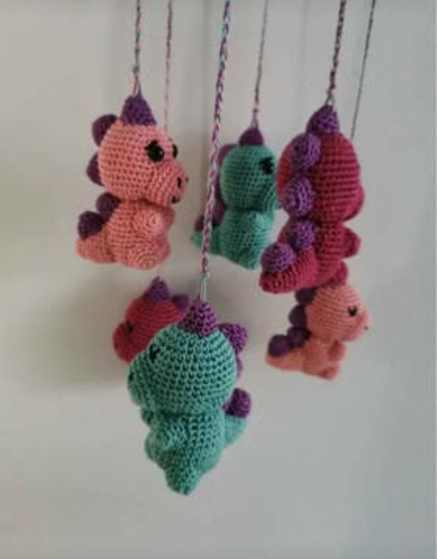 Hanging Crochet Baby Dragon Mobile