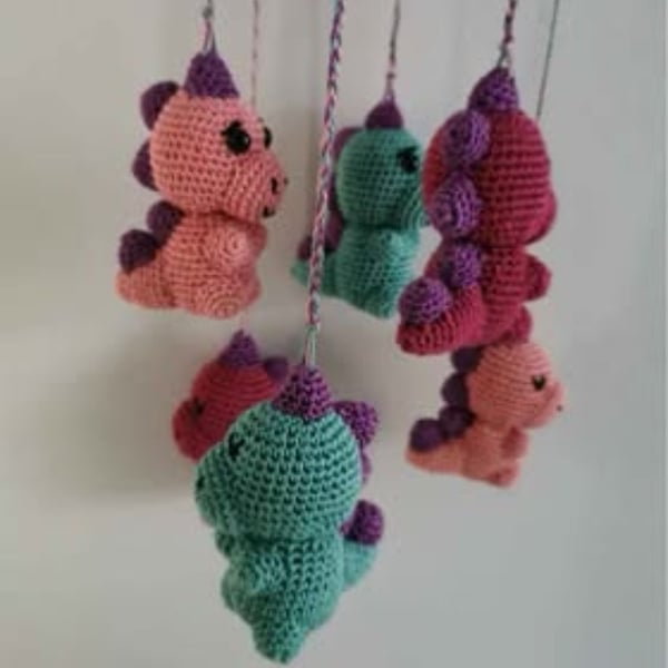 Hanging Crochet Baby Dragon Mobile
