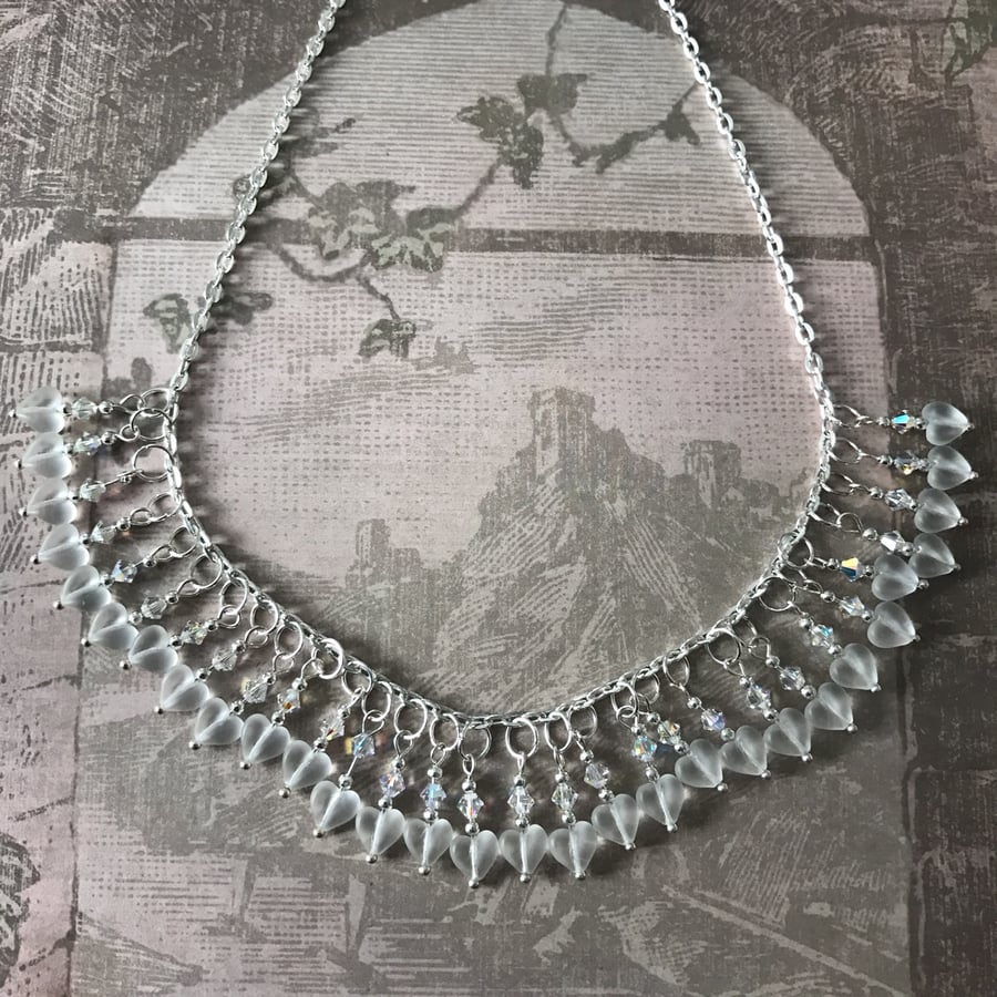 Swarovski Element Heart Beaded Necklace