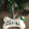 Personalised dog, cat, rabbit, hamster, guinea pig felt Christmas decorations