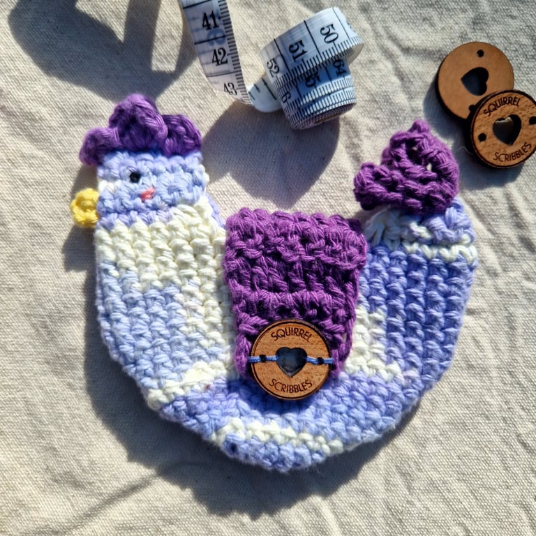 Purple lilac chicken pouch cotton coin purse, Birthday gift, Christmas gift